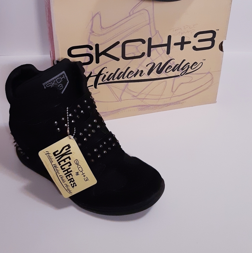 Skechers SKCH+3 Black Studs and Spikes - Picture 1 of 7